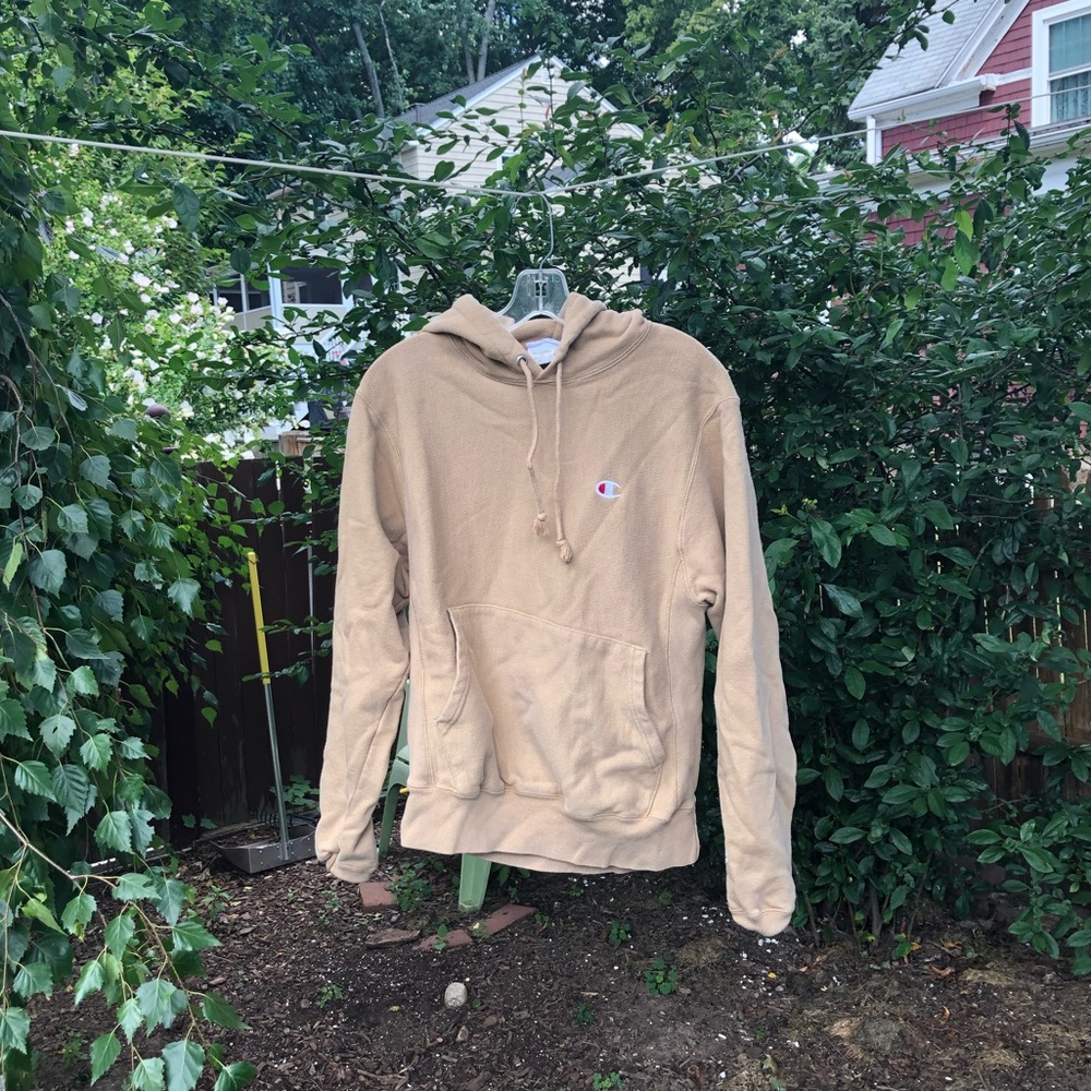 beige champion hoodie